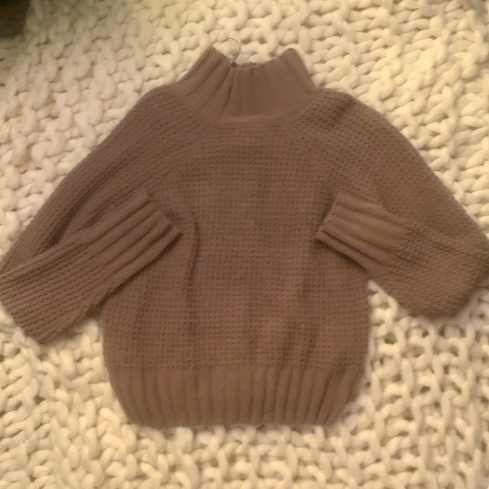 Cropped, Mock Neck Sweater